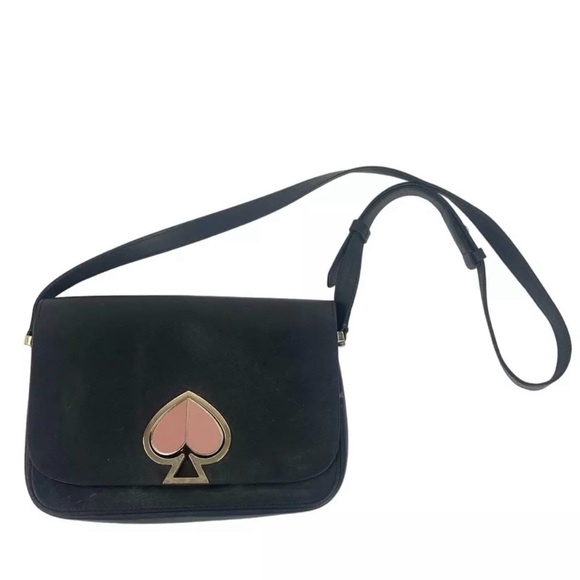 Kate Spade Nicola Black and Pink Crossbody Bag with Enameled Turnlock Closure - Picture 5 of 11